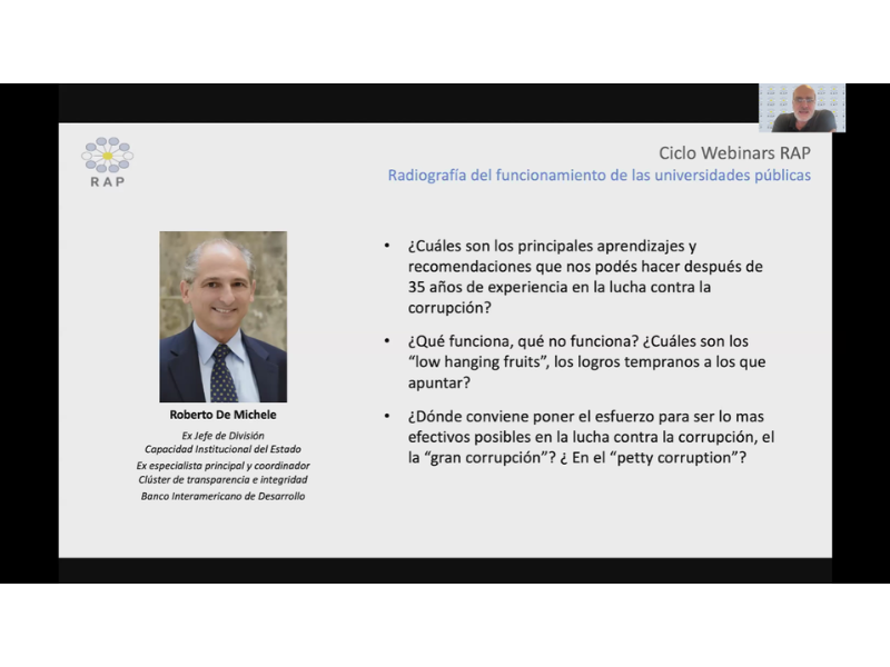 Webinar RAP: La lucha contra la corrupción